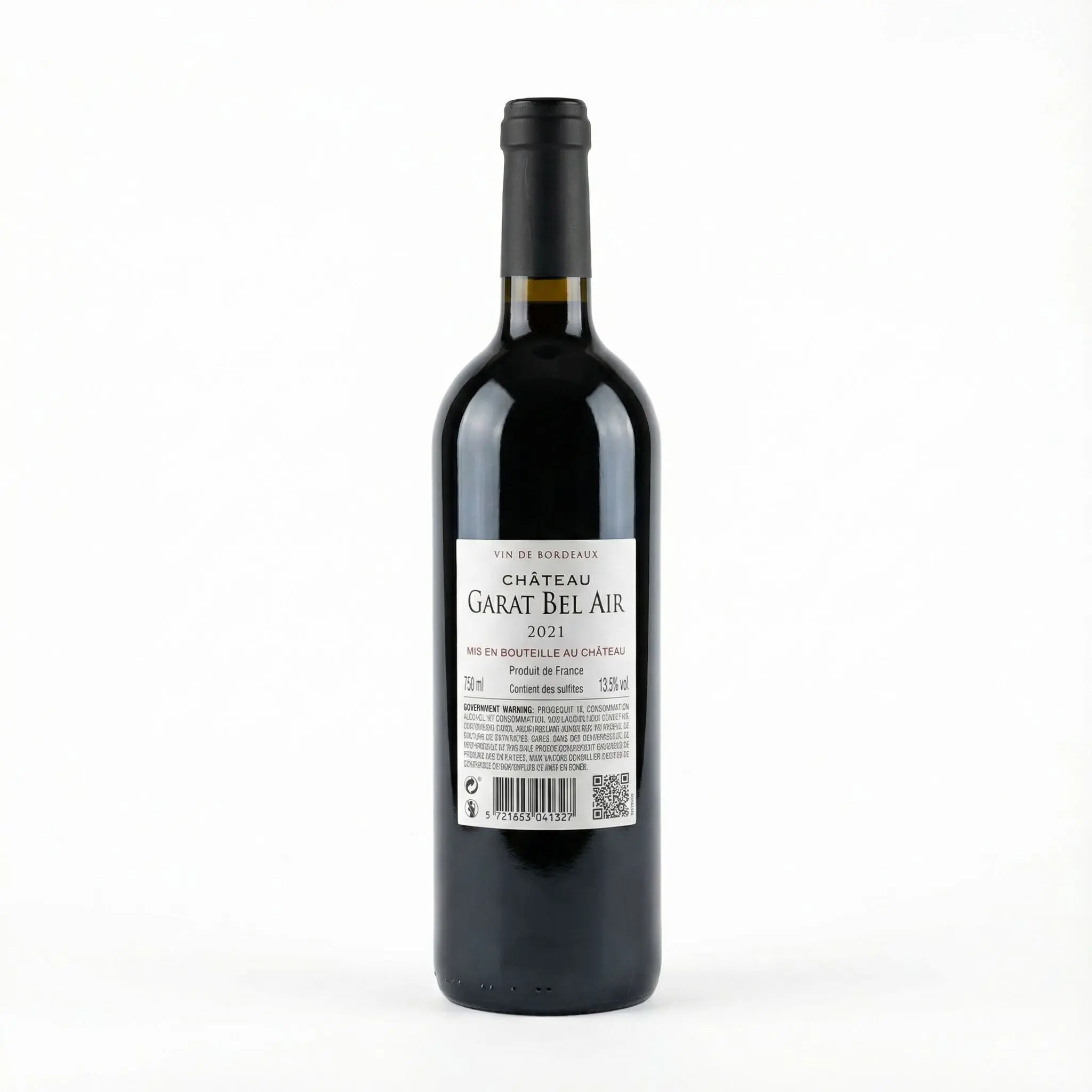 etiquette arriere vin rouge Bordeaux francais